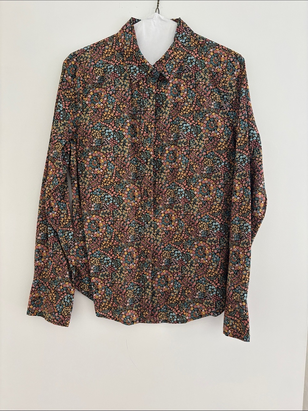 I Crew Liberty Women's Floral Long-Sleeve Button-Up Shirt - size 10